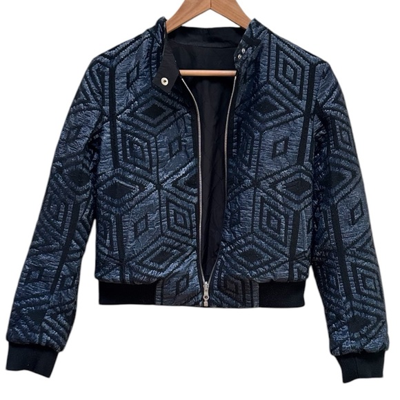 Dries Van Noten Metallic Jacquard Reversible Bomber Jacket - Picture 1 of 15